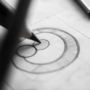 Bozze logo design a mano libera – illustrazione blog | logo design drafts hand drawn graphic design – Ascolta Visioni